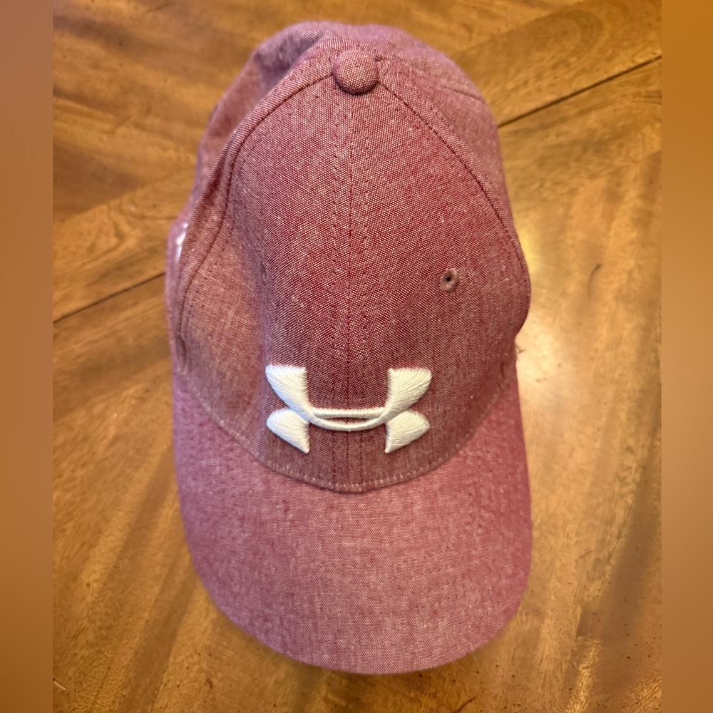 Under Armour OSFM Baseball Cap Hat Distressed Red Color
